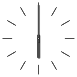 Clock face showing 6:00